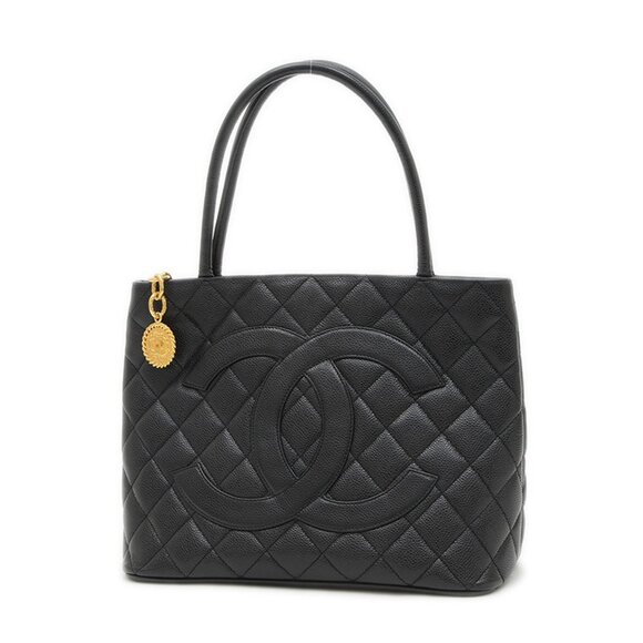 CHANEL Black Caviar Leather Tote Bag - Picture 1 of 9